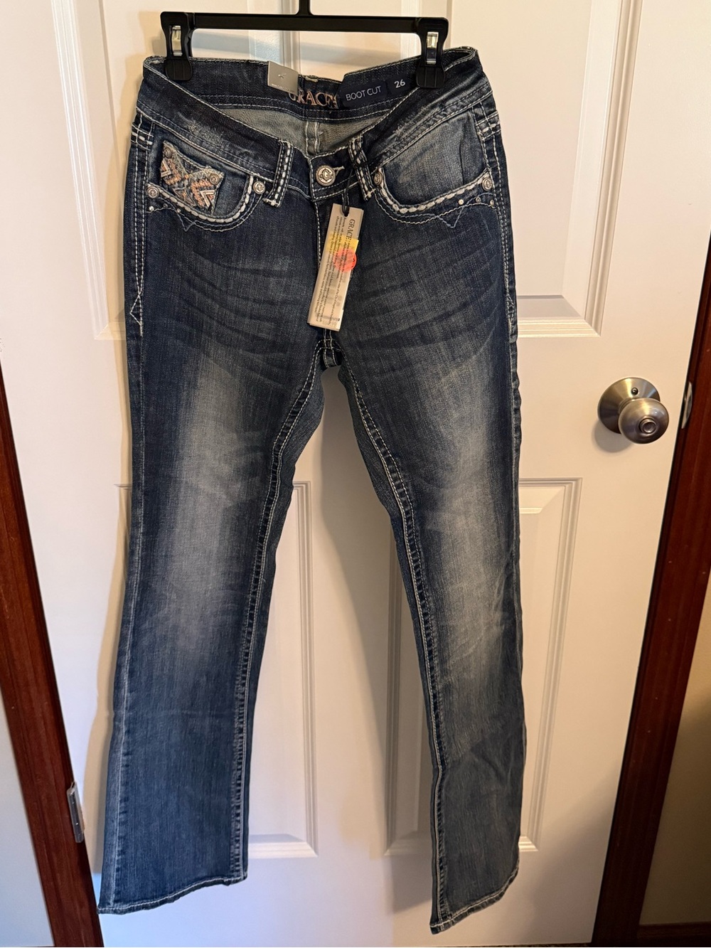Grace Women's Boot Cut Jeans - Dark Wash Blue